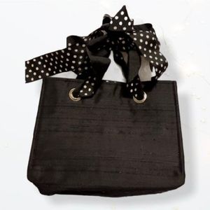 Nylon black lace tote bag